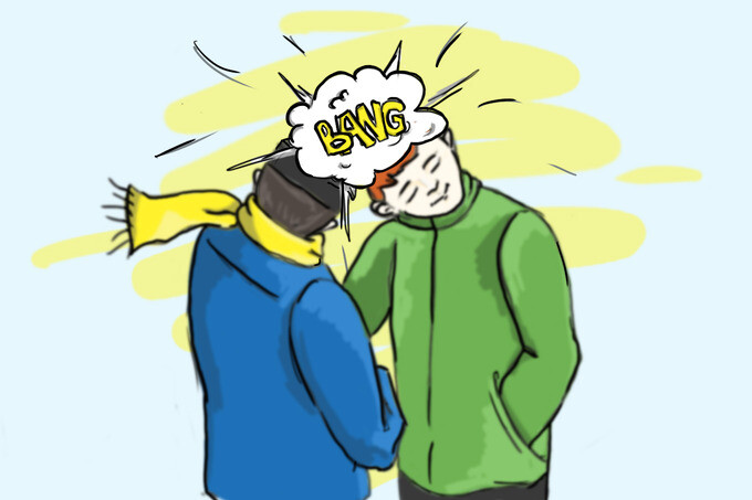 Вопрос: Зачем мужчины стукаются головами при встрече?