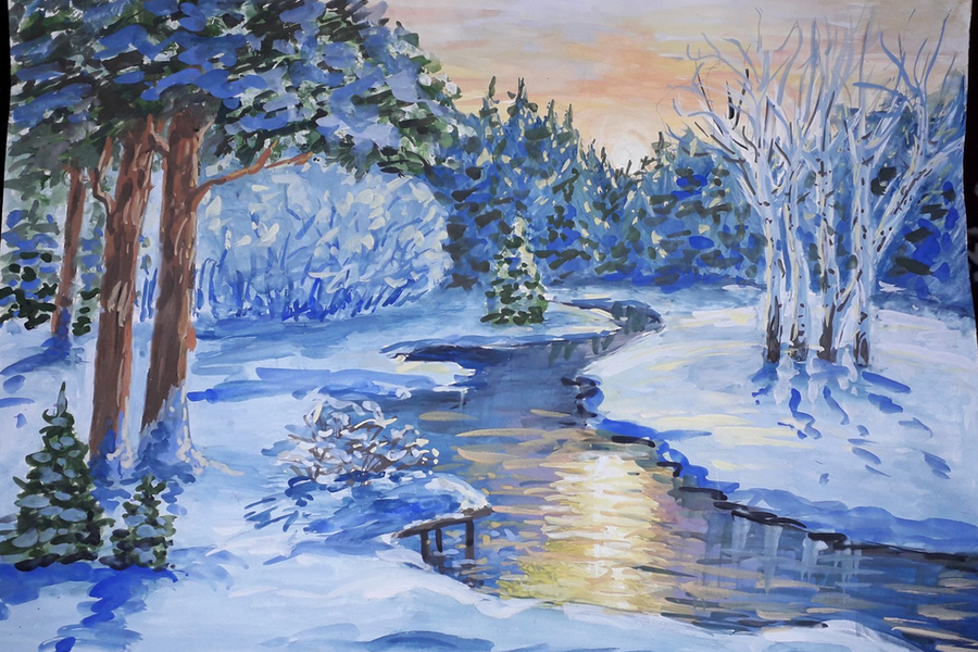 Выставка картин зимних пейзажей