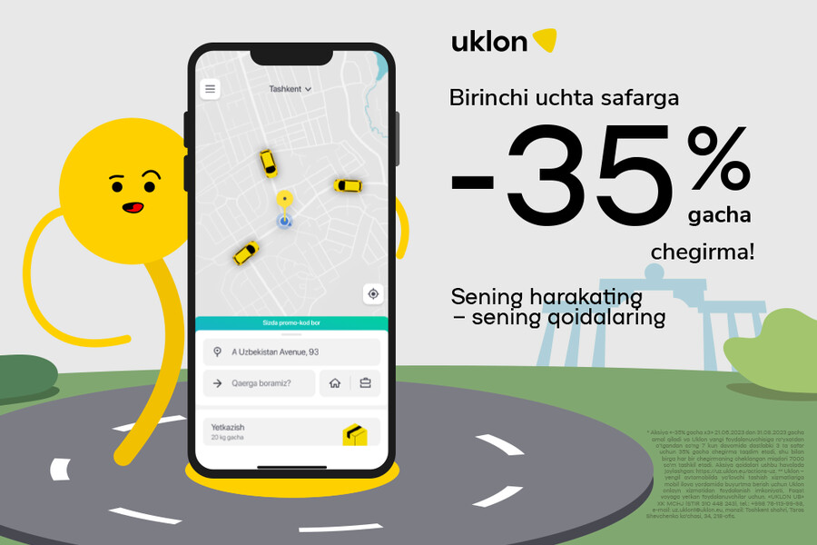 O‘zbekistonda avtomobilga buyurtma berishning yangi Uklon onlayn-xizmati ishga tushdi