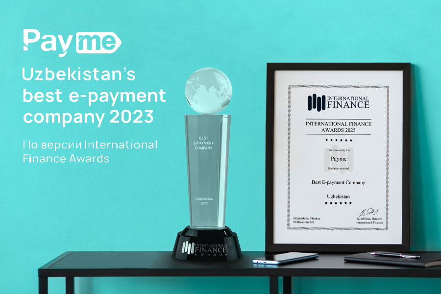 International Finance признал Payme лучшей компанией электронных платежей