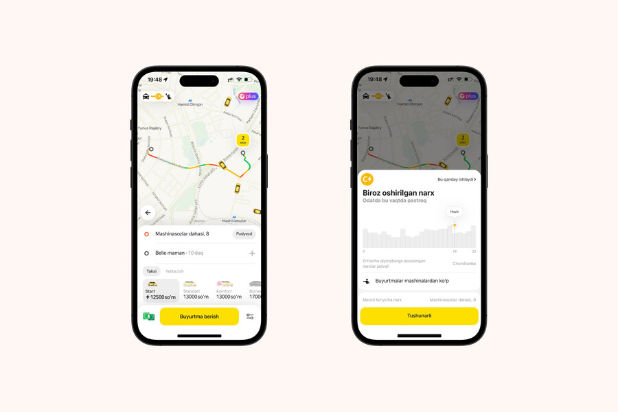 Yandex Go narxlar indeksini ishga tushirdi