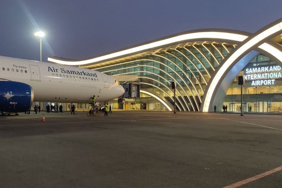 “Air Samarkand” aviakompaniyasining birinchi Airbus samolyoti kutib olindi