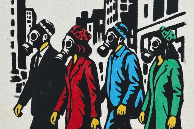 Inkuzart создал граффити о загрязнении воздуха в Ташкенте