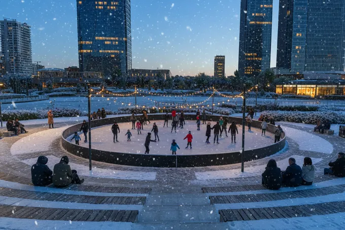 Катание на коньках в Tashkent City