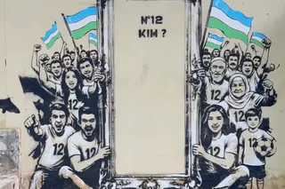 inkuzart futbol mavzusida yangi graffiti chizdi