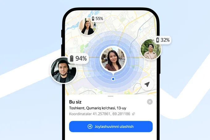 O‘zbekistonlik foydalanuvchilar endi Yandex Maps’da real vaqtdagi geopozitsiyani ulasha oladi